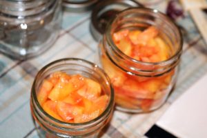 half pint jars of peaches