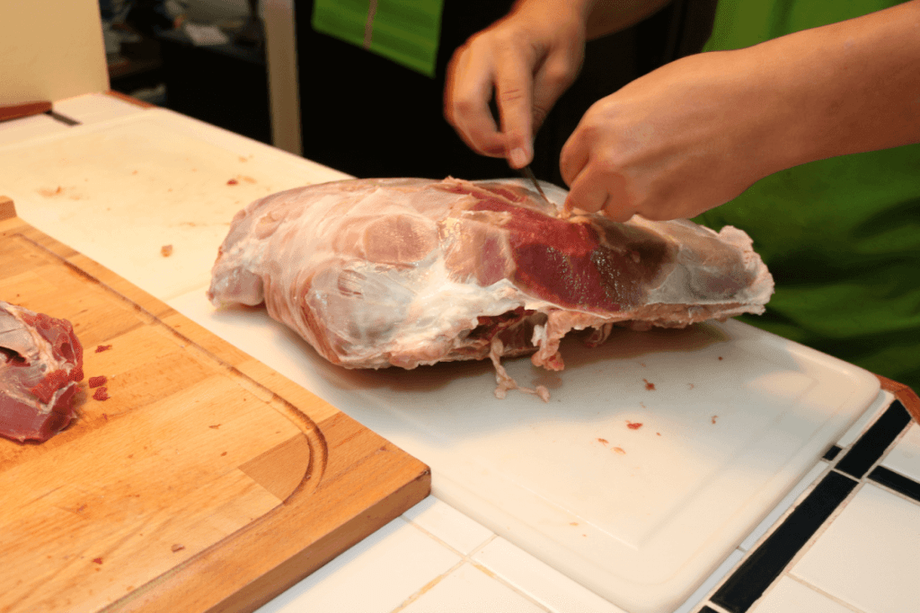 cutting venison