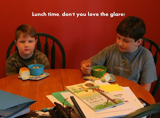 grant glaring at me during a homeschool day