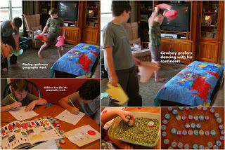 learning about continents in our homeschool day