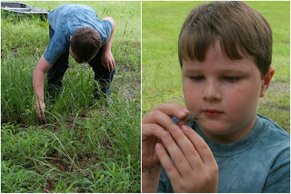grant finding a rock on a nature walk