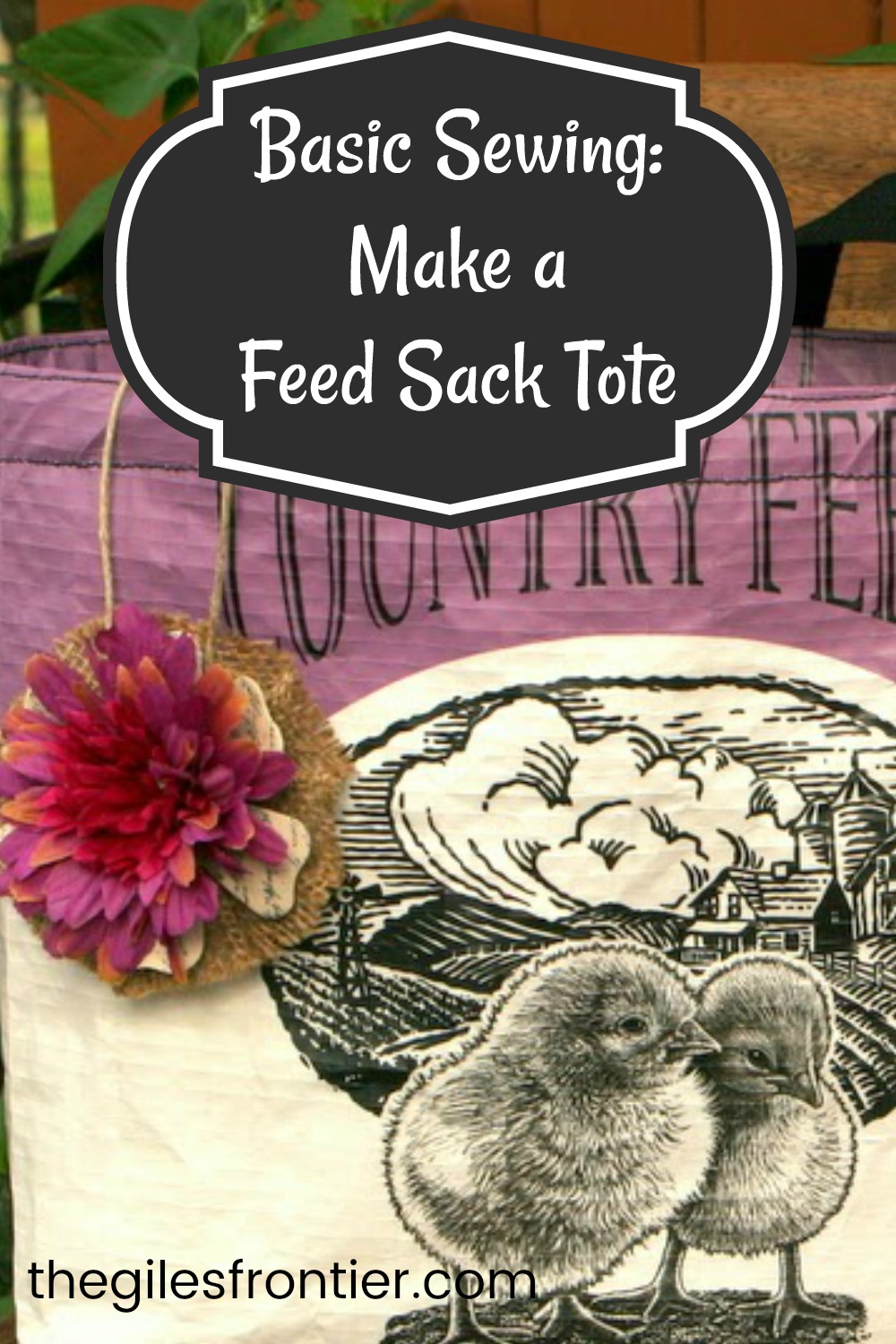 basic sewing feed sack tote bag