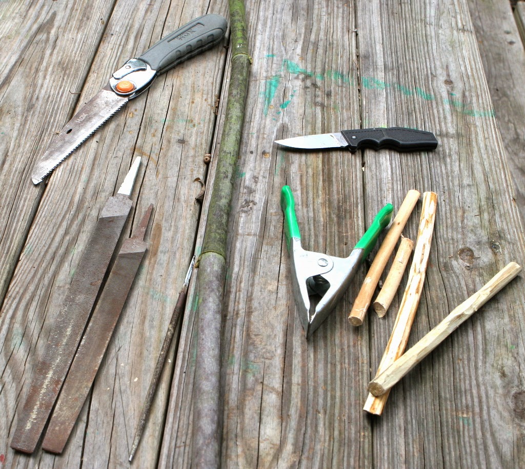 Tools you need to make and carve a bamboo whistle