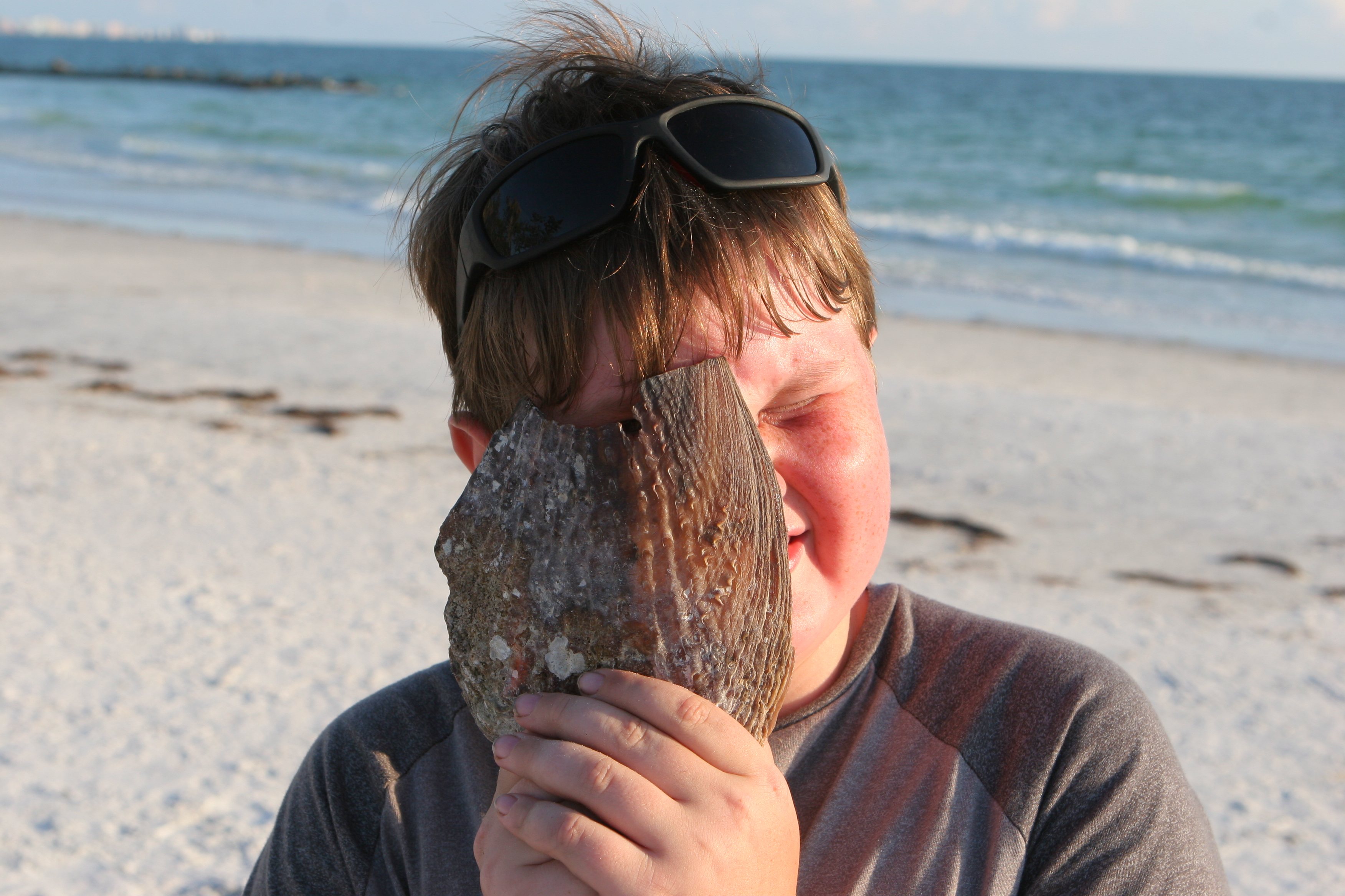 grant and a shell on honeymoon island