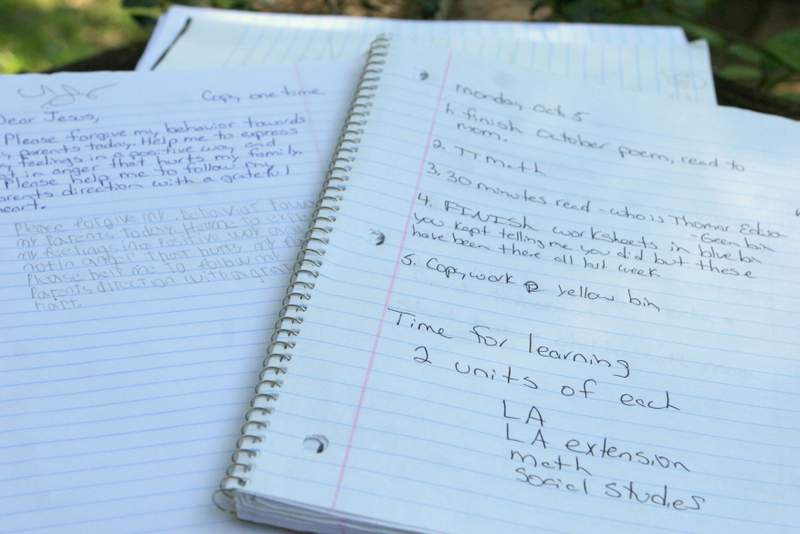 homeschool organization notebooks