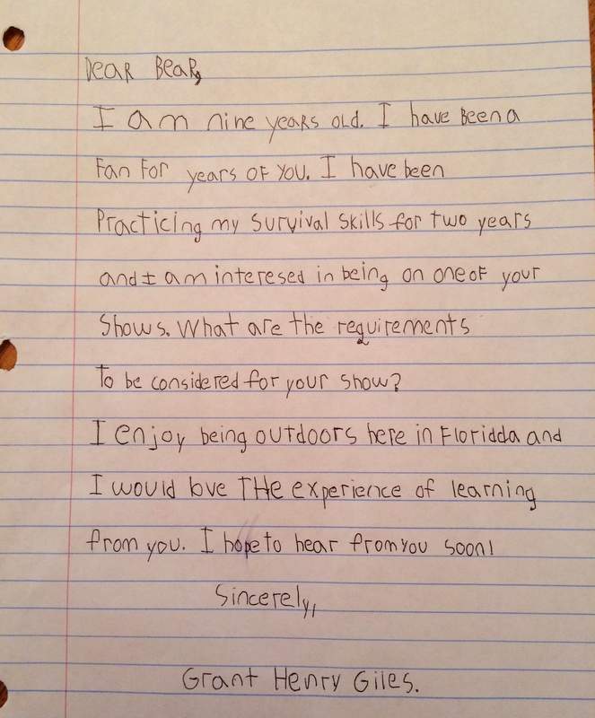 grant's letter about joining the show