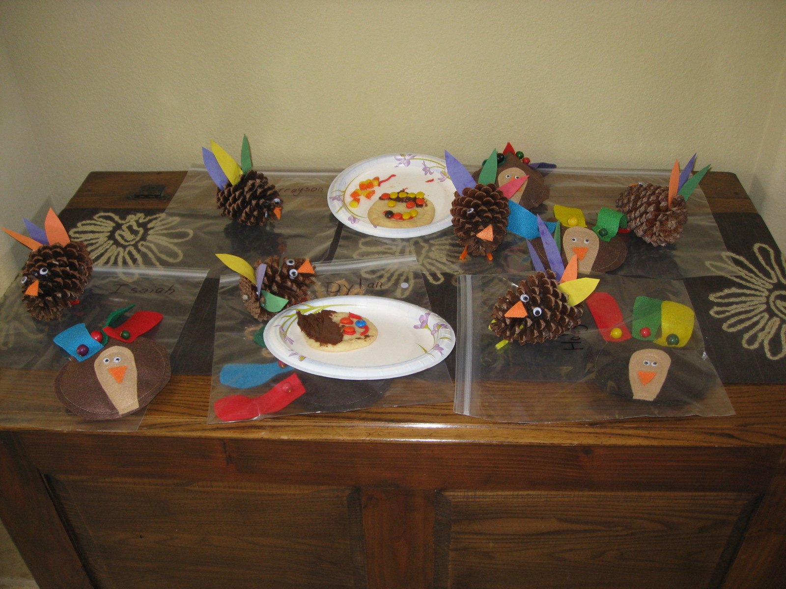 Turkey pinecones homeschool holidays