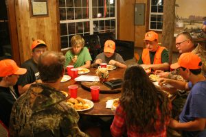 dinner at camp with the quail hunters at babcock ranch