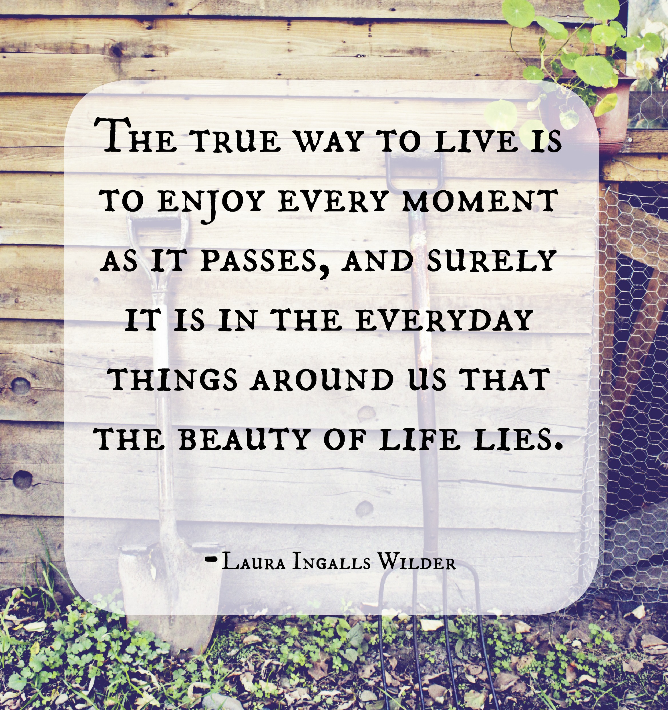 living off the land quote from laura ingalls wilder