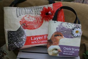 feed sack tote bag